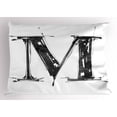 thumbnail image 1 of Ambesonne Letter M Pillow Sham, Stencil Art Style Funk, 26" X 20", Black White, 1 of 2