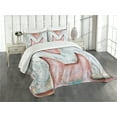 thumbnail image 1 of Ambesonne Letter M Quilted Bedspread Set 3 Pcs, Old Wood Patterned M, King Size, Coral White Cream, 1 of 3