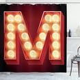 thumbnail image 1 of Ambesonne Letter M Shower Curtain, Vintage Type Old Movie, 69"Wx70"L, Vermilion Yellow Black, 1 of 3
