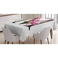 thumbnail image 1 of Ambesonne Letter M Tablecloth Rectangular Table Cover, M with Magnolia Floral, 52"x70", Pink Green Black, 1 of 4