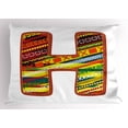 thumbnail image 1 of Ambesonne Letter N Pillow Sham, Prehistoric, 36" X 20", Dark Coral Yellow, 1 of 2