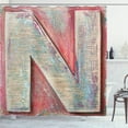 thumbnail image 1 of Ambesonne Letter N Shower Curtain, Sketch Colorful N Art, 69"Wx84"L, Dark Coral Ivory Seafoam, 1 of 3