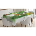 thumbnail image 1 of Ambesonne Letter N Tablecloth Rectangular Table Cover, Daisy Butterfly Garden, 52"x70", Green Multicolor, 1 of 4