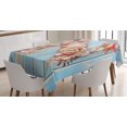 thumbnail image 1 of Ambesonne Letter N Tablecloth Rectangular Table Cover, Ocean Seashells ABC, 60"x90", Dark Coral Pale Blue, 1 of 4