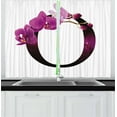 thumbnail image 1 of Ambesonne Letter O Kitchen Curtains, O Alphabet and Orchid, 55"x39", Fuchsia Black, 1 of 3