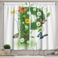 thumbnail image 1 of Ambesonne Letter P Kitchen Curtains, Lively Summer Wings, 55"x45", Green Multicolor, 1 of 3
