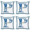 thumbnail image 1 of Ambesonne Letter P Throw Pillow Cover 4 Pack, P and Forest Leaves, 24", Blue Yellow Orange, 1 of 1