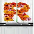 thumbnail image 1 of Ambesonne Letter R Kitchen Curtains, Gerbera Daisies Style, 55"x39", Multicolor, 1 of 3