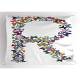thumbnail image 1 of Ambesonne Letter R Pillow Sham, Butterfly Composition, 26" X 20", Multicolor, 1 of 2
