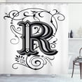 thumbnail image 1 of Ambesonne Letter R Shower Curtain, Antique R Typography, 69"Wx84"L, Black Grey White, 1 of 3