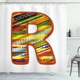 thumbnail image 1 of Ambesonne Letter R Shower Curtain, R Aztec Tribal, 69"Wx70"L, Multicolor, 1 of 3
