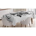 thumbnail image 1 of Ambesonne Letter R Tablecloth Rectangular Table Cover, Antique R Typography, 60"x90", Black Grey White, 1 of 4