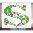 thumbnail image 1 of Ambesonne Letter S Curtains 2 Panel Set, Nature Inspired S Sign, 108" x 84", Multicolor, 1 of 3