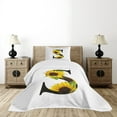 thumbnail image 1 of Ambesonne Letter S Quilted Bedspread Set 2 Pcs, Sunflower Art Design, Twin Size, Yellow Green Black, 1 of 3