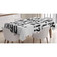 thumbnail image 1 of Ambesonne Letter Tablecloth Rectangular Table Cover, Grunge Scratched Look, 52"x70", Black White, 1 of 3