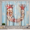 thumbnail image 1 of Ambesonne Letter U Kitchen Curtains, Underwater Coastal U, 55"x39", Dark Coral Pale Blue, 1 of 3