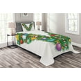 thumbnail image 1 of Ambesonne Letter V Quilted Bedspread Set 2 Pcs, Ornamental Tree Bells, Twin Size, Multicolor, 1 of 3
