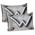thumbnail image 1 of Ambesonne Letter W Pillow Sham 2 Pack, Uppercase W Industrial, 36"x20", Pale Grey Sepia, 1 of 3