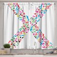 thumbnail image 1 of Ambesonne Letter X Kitchen Curtains, Vibrant ABC Musical X, 55"x39", Multicolor, 1 of 2