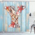 thumbnail image 1 of Ambesonne Letter Y Shower Curtain, Aqua Typography Design, 69"Wx84"L, Dark Coral Pale Blue, 1 of 3