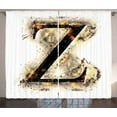 thumbnail image 1 of Ambesonne Letter Z Curtains 2 Panel Set, Capital Z Character, 108" x 63", Orange Black Tan, 1 of 3