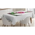 thumbnail image 1 of Ambesonne Letter Z Tablecloth Rectangular Table Cover, Zinnia Petals Leaves Z, 60"x90", Fuchsia Green Black, 1 of 4