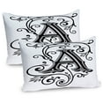 thumbnail image 1 of Ambesonne Letter a Pillow Sham 2 Pack, Abstract First Letter, 36"x20", White Black Grey, 1 of 3