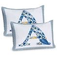 thumbnail image 1 of Ambesonne Letter a Pillow Sham 2 Pack, Geometric Framework, 36"x20", Blue Yellow Orange, 1 of 3