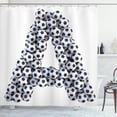 thumbnail image 1 of Ambesonne Letter a Shower Curtain, Soccer Balls Capital, 69"Wx70"L, Black White, 1 of 3
