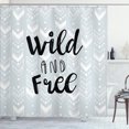 thumbnail image 1 of Ambesonne Lettering Shower Curtain, Wild and Free Typography, 69"Wx70"L, Pale Taupe Charcoal Grey, 1 of 4