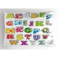 thumbnail image 1 of Ambesonne Letters Pillow Sham, Alphabet Set Colorful, 36" X 20", Multicolor, 1 of 2