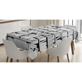 thumbnail image 1 of Ambesonne Library Tablecloth Rectangular Table Cover, Monochromatic Bookshelves, 60"x90", Charcoal Grey and White, 1 of 4