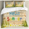 thumbnail image 1 of Ambesonne Lifestyle Duvet Cover Set, Flower Starfish Shell, 2-Calking, Sand Brown Green, 1 of 7