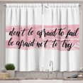 thumbnail image 1 of Ambesonne Lifestyle Kitchen Curtains, Try Motivation Words, 55"x39", Pale Pink Black, 1 of 3