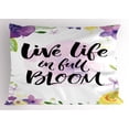 thumbnail image 1 of Ambesonne Lifestyle Pillow Sham, Floral Violets Bloom, 26" X 20", Purple and Yellow, 1 of 2