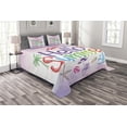 thumbnail image 1 of Ambesonne Lifestyle Quilted Bedspread Set 3 Pcs, Summer, King Size, Lilac, 1 of 3