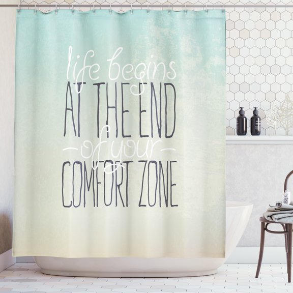Ambesonne Lifestyle Shower Curtain, Life Words, 69"Wx84"L, Multicolor