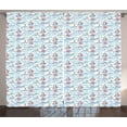 thumbnail image 1 of Ambesonne Lighthouse Curtains 2 Panel Set, Ocean Themed Ship, 108" x 96", Pale Blue Purple Red, 1 of 3