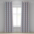 thumbnail image 1 of Ambesonne Lighthouse Grommet Curtain, Animal Pattern Shell, 50" x 120", Blue Red White, 1 of 6