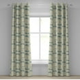thumbnail image 1 of Ambesonne Lighthouse Grommet Curtain, Summertime Lines Print, 50" x 108", Dark Blue Beige, 1 of 6
