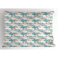 thumbnail image 1 of Ambesonne Lighthouse Pillow Sham, Nautical Whale Boats, 26" X 20", Multicolor, 1 of 2