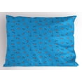 thumbnail image 1 of Ambesonne Lighthouse Pillow Sham, Polka Dots Marine, 36" X 20", White Blue and Red, 1 of 2