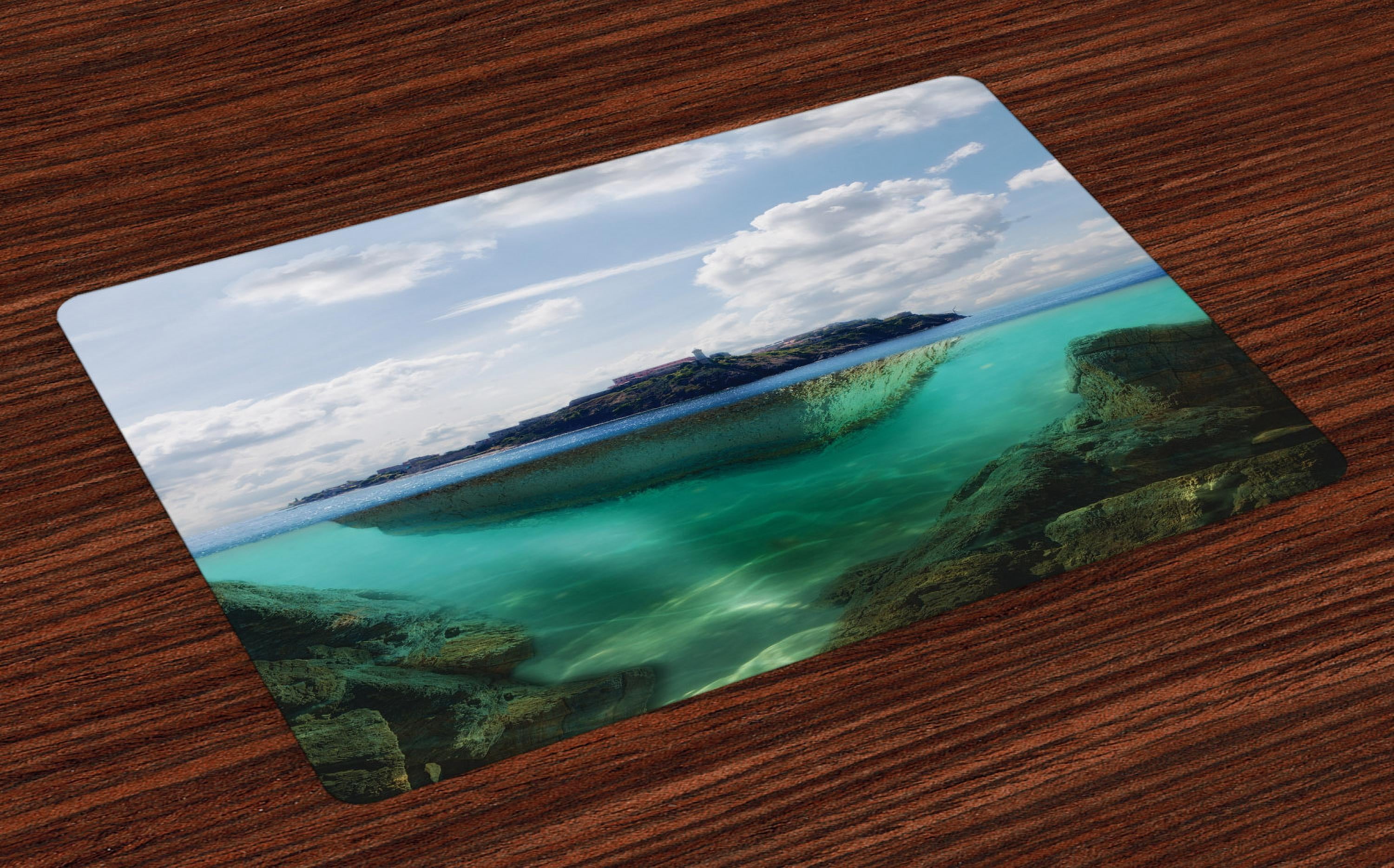 Ambesonne Lighthouse Place Mats Set of 4, Misty Atlantic Ocean ...