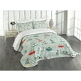 thumbnail image 1 of Ambesonne Lighthouse Quilted Bedspread Set 3 Pcs, Message Bottle Gulls, Queen Size, Multicolor, 1 of 5