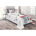 thumbnail image 1 of Ambesonne Lighthouse Quilted Coverlet 2 Pcs, Seagulls Beach Sea, Twin Size, Red Grey White, 1 of 2