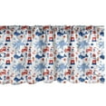 thumbnail image 1 of Ambesonne Lighthouse Window Valance, Animal Pattern Shell, 54" X 12", Blue Red White, 1 of 3