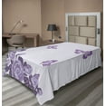 thumbnail image 1 of Ambesonne Lilac Flat Sheet, Bridal Roses Butterflies, Twin Size, Lilac and Violet, 1 of 1