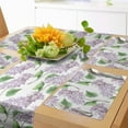 thumbnail image 1 of Ambesonne Lilac Table Runner & Placemats, Watercolor Herbal Bunch, Placemat 4 pcs + Runner 14"x72", Lilac and Green, 1 of 2