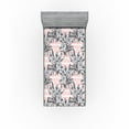 thumbnail image 1 of Ambesonne Lily Pattern Fitted Sheet, Neutral Flowers Print, Twin XL Size, Pastel Pink Pale Grey, 1 of 5