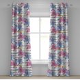 thumbnail image 1 of Ambesonne Lily Pattern Grommet Curtain, Botany Floral Boho Art, 50"x96", Hot Pink Pale Azure Blue, 1 of 1